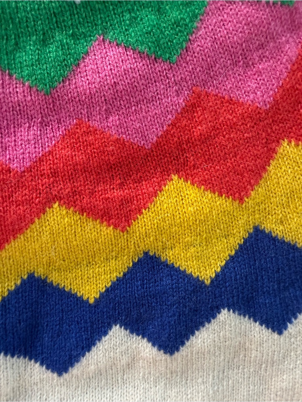 Boden Rothesay Fair Isle Rainbow Zigzag Stripes Cardigan Sweater Women’s Small - Picture 12 of 12